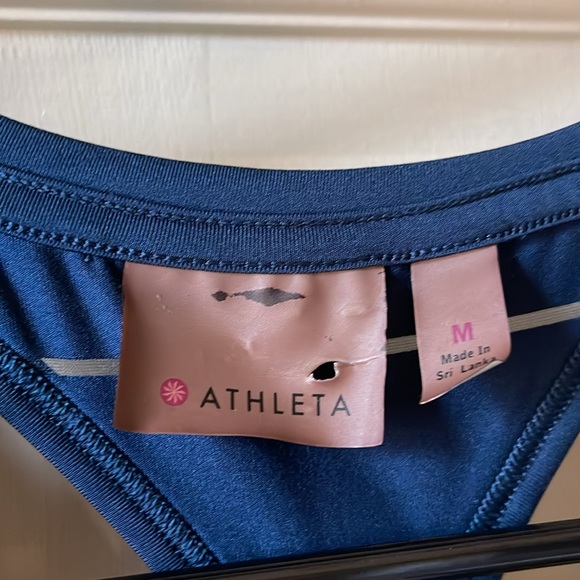 Athleta Sheer Lines Racer back Turquoise  Tank - Picture 6 of 6